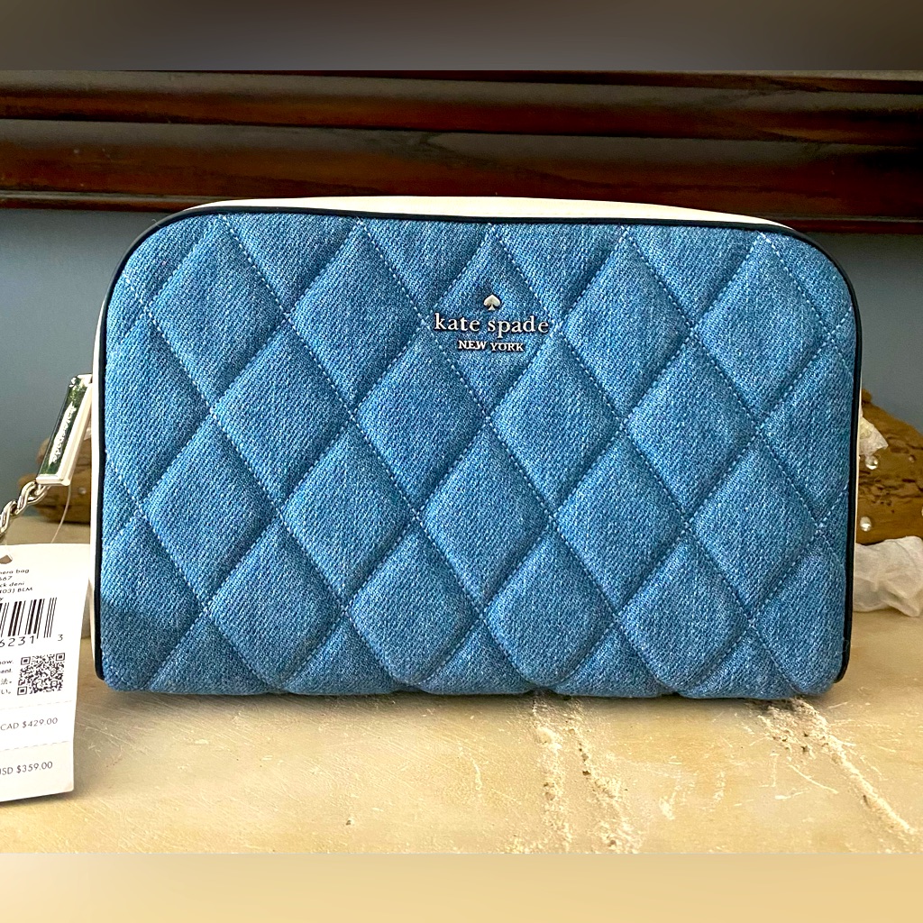 Kate Spade Denim Blue Quilted Crossbody